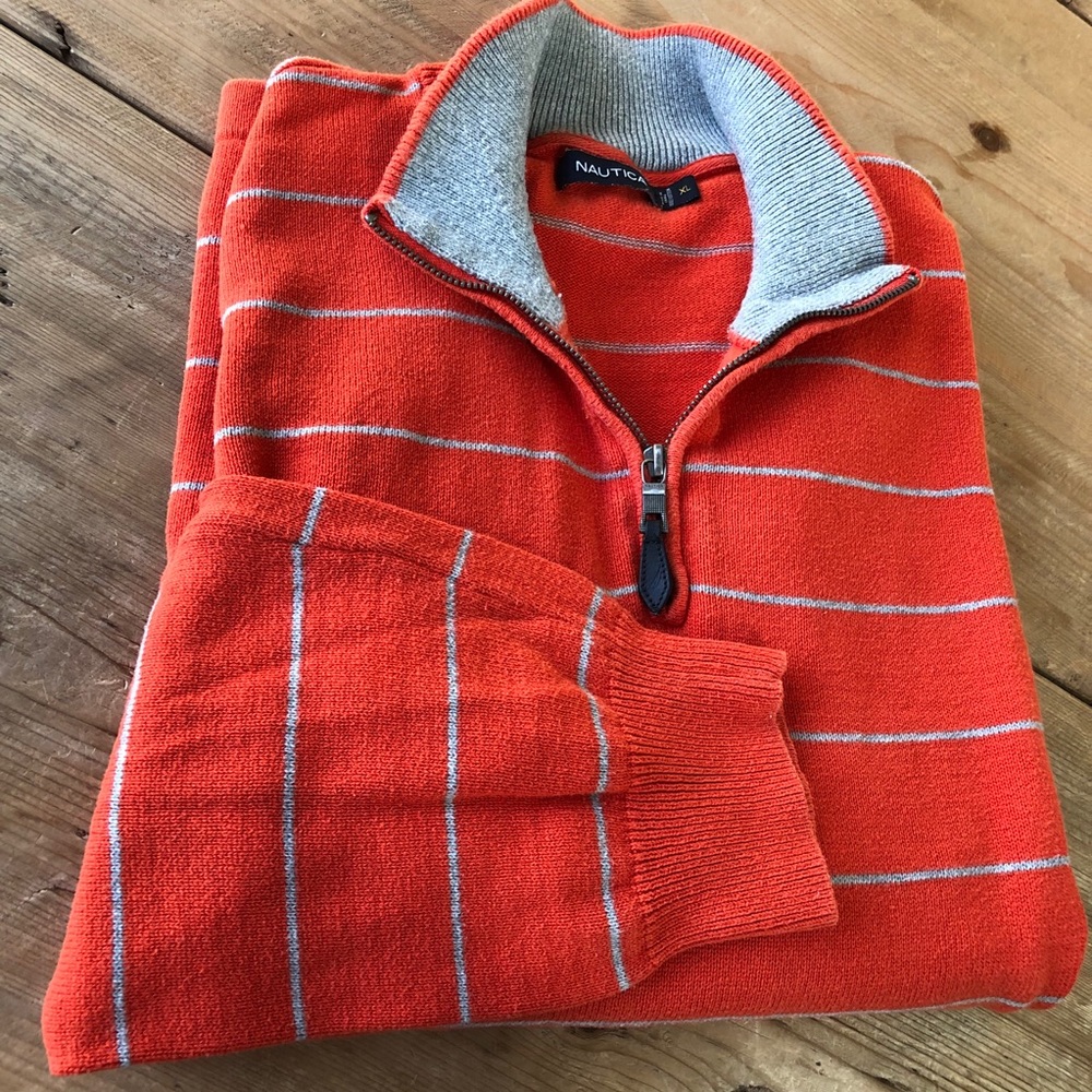 Nautica Men’s Zip Neck Cotton Sweater